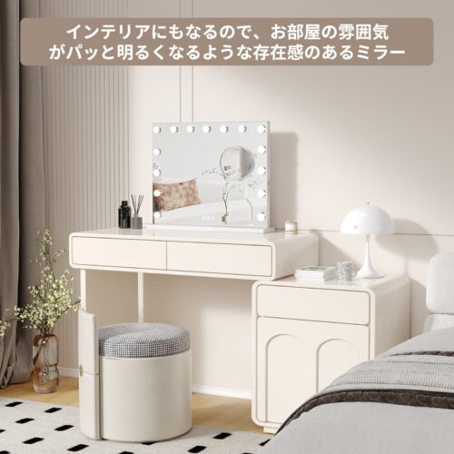 GARVEE 女優ミラー ライト付き 58*46cm ハリウッドミラー おしゃれ 10倍拡大鏡付き USB 壁掛け/卓上両用 調光調色 - 画像 (8)
