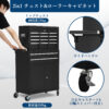 ツールチェスト 2in1 チェスト キャビネット 大型 チェストボックス 工具箱 ツールボックス ツールワゴン キャスター付き - 画像 (2)