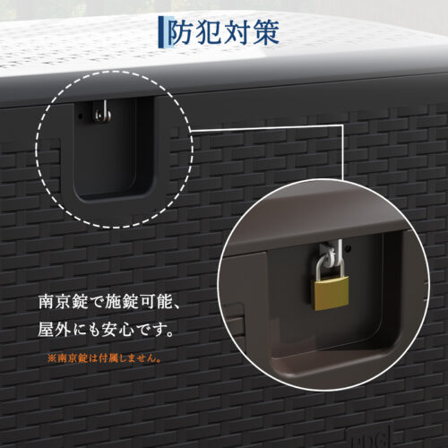 物置 屋外 収納庫 大容量 収納ボックス 375L/454L 蓋付き ベランダストッカー 大型 ベンチストッカー 収納ベンチ 屋外収納庫 - 画像 (7)
