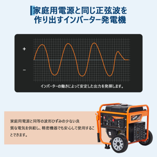 インバーター発電機 LPガス／ガソリン両用発電機 3way 最大出力4200W リモコン／キャスター付 家庭用発電機 GR4200iO - 画像 (13)