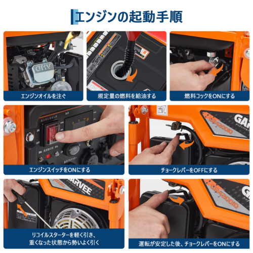 インバーター発電機 LPガス／ガソリン両用発電機 3way 最大出力4200W リモコン／キャスター付 家庭用発電機 GR4200iO - 画像 (4)