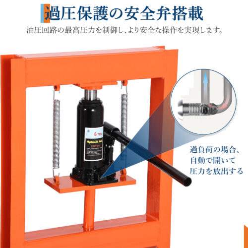 油圧プレス 6T 12T 門型 油圧プレス機 手動式 ベアリング 6トン 12トン ショッププレス - 画像 (6)