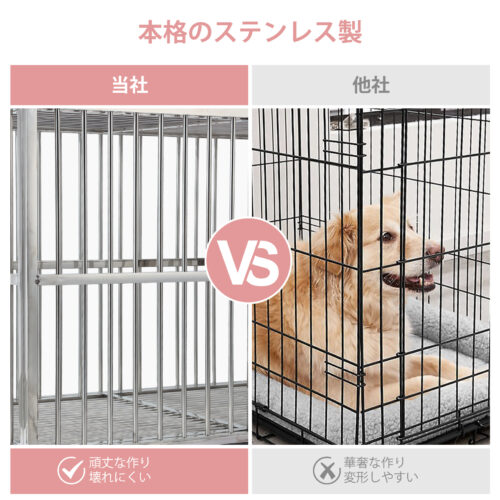 犬ゲージ 中型犬 屋根付き 大きめ 犬ゲージ 大型犬 折りたたみ 頑丈 スチール製 ペットサークル ペットケージ - 画像 (6)