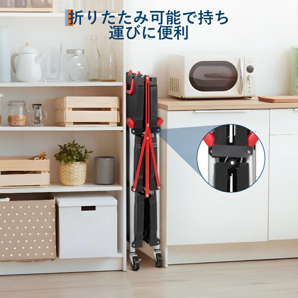 ツールワゴン ツールカート 3段 折りたたみ 工具ワゴン キャスター付き 工具移動台車 工具収納 - 画像 (5)