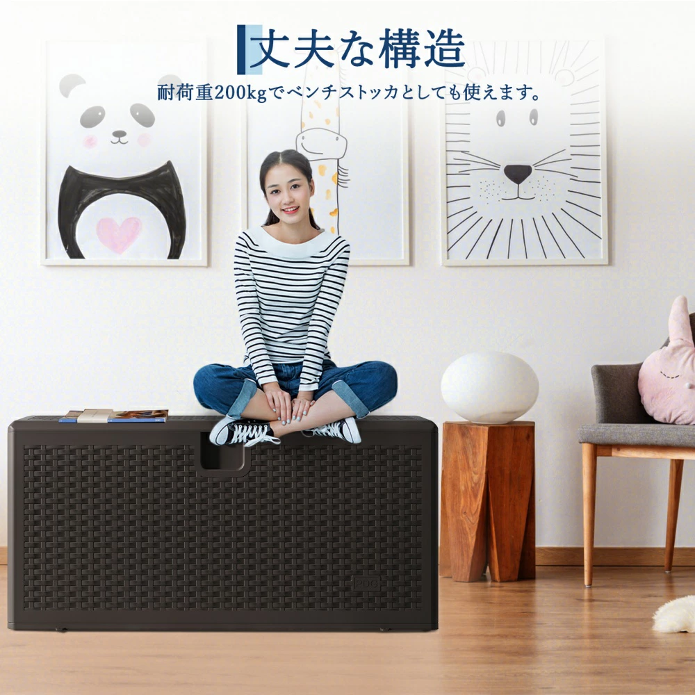 物置 収納庫 屋外 454L/375L 大容量 ベランダ収納 耐荷重200kg 防水 大型物置 倉庫 - 画像 (4)