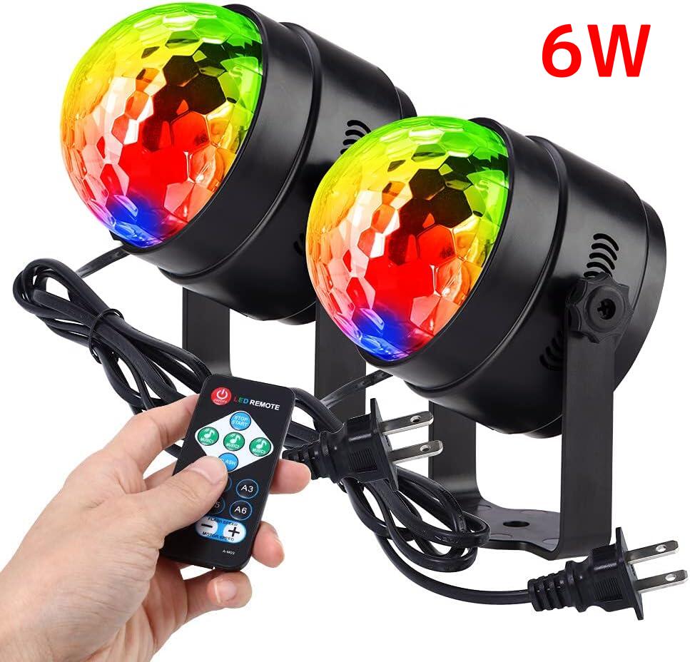 LED ミラーボール ディスコライト ステージライト 家庭用 回転 RGB 7色変化 音声起動 リモコン付き クラブ - 画像 (8)