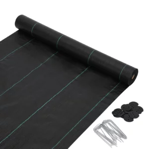 防草シート 高密度120g/平米 高透水 高耐久 厚手 紫外線劣化防止 Uピン杭と黒丸付き 耐用年数は3年