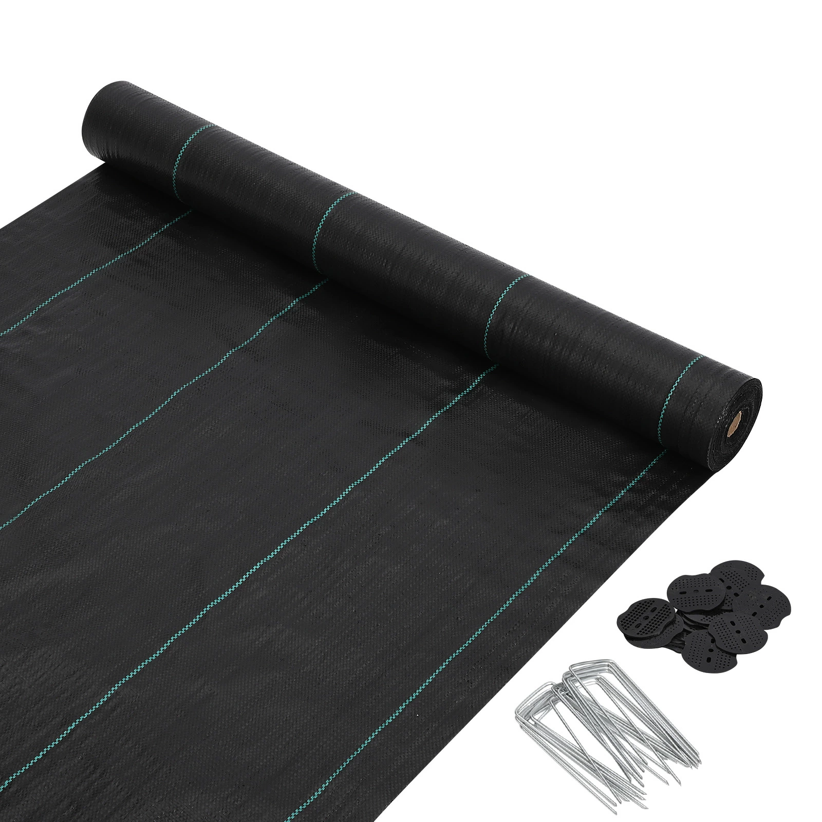 防草シート 高密度120g/平米 高透水 高耐久 厚手 紫外線劣化防止 Uピン杭と黒丸付き 耐用年数は3年