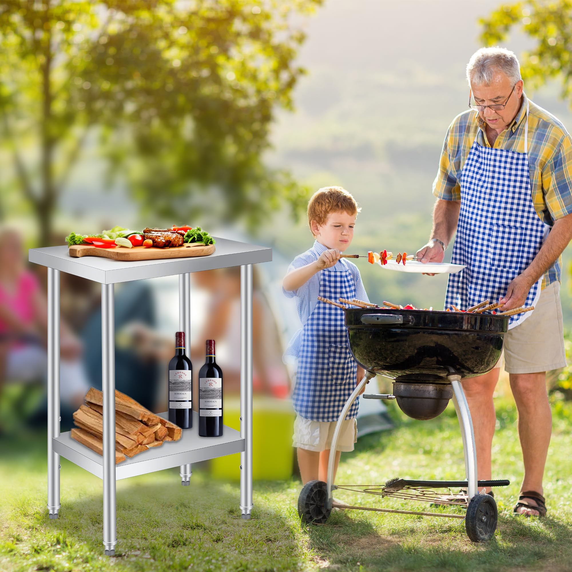 ステンレス作業台 業務用 3サイズ選択可 W60×D36(D46 D60)×H89cm 調理台 2段 耐食性 - 画像 (5)