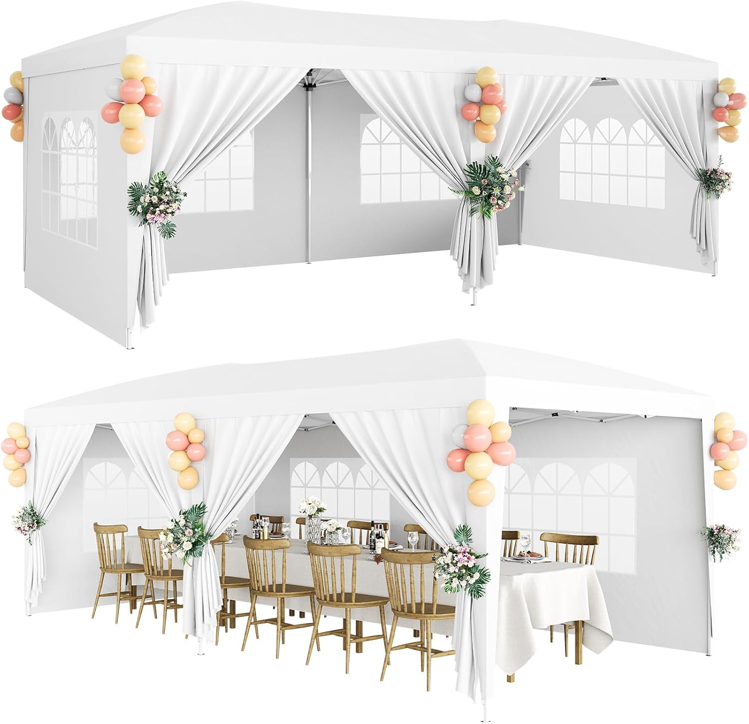 ワンタッチタープテント 大型タープテント 3m×6 m 3段階調節可能 UVカット/遮熱/完全防水/防風 - 画像 (6)