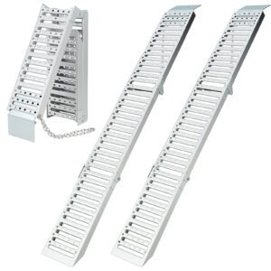 GARVEE ラダーレール ベロ式 2本セット 耐荷重435kg スチール製 幅広 三つ折りトラック ブリッジ  スチールラダー