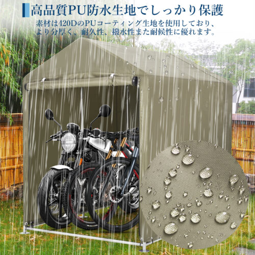 GARVEE サイクルハウス サイクルポート 1～5台用 ガレージ 物置 屋外