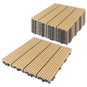 リブあり ウッドパネル 人工木 ウッドカーペット ウッドデッキ 人工木材 ウッドタイル ガーデニング ジョイント式 DIY