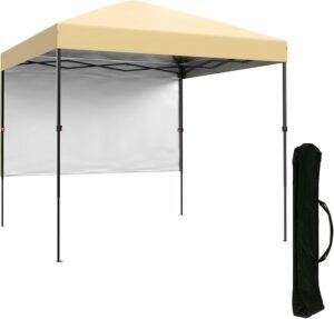 ワンタッチタープテント 2.5m/2.2m/1.8m 組立て簡単 サイドシート付属 高耐水加工＆UVカット 紫外線カット 遮熱 日よけ