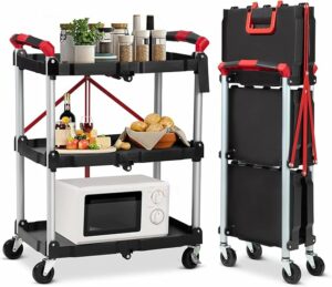 ツールワゴン ツールカート 3段 折りたたみ 工具ワゴン キャスター付き 工具移動台車 工具収納