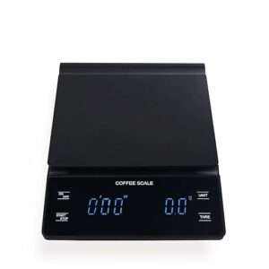 キッチンスケール コーヒースケール デジタルスケール 0.1g単位 3kg タイマー機能付き はかり 計量器