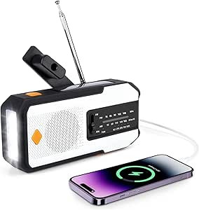 多機能防災ラジオ LEDライト ソーラーラジオ  AM/FM SOS USB充電 スマホ充電 手回し 懐中電灯 防水 非常用