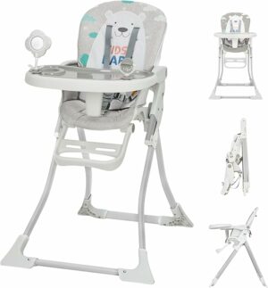 ベビーチェア ハイチェア 折りたたみ 収納便利 3段階調整 5点式安全ベルト キャスター付き 立ち上がり防止 コンパクト 離乳食