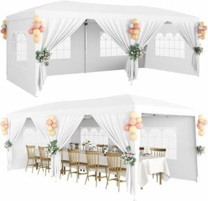 ワンタッチタープテント 大型タープテント 3m×6 m 3段階調節可能 UVカット/遮熱/完全防水/防風