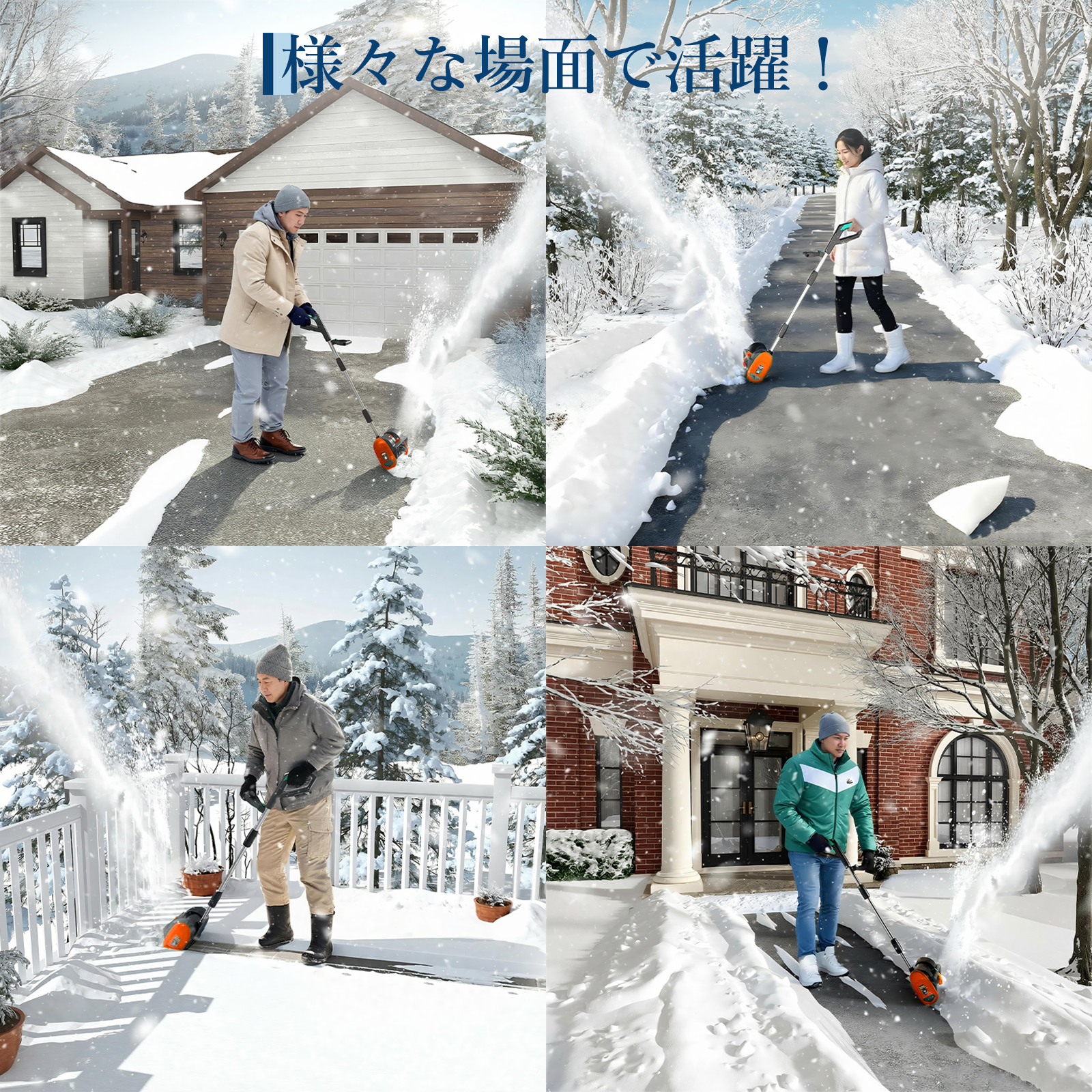 GARVEE 除雪機 充電式 除雪幅30cm 電動除雪機 家庭用 コードレス 手押し式 吹雪方向調整 除雪用品 - 画像 (7)