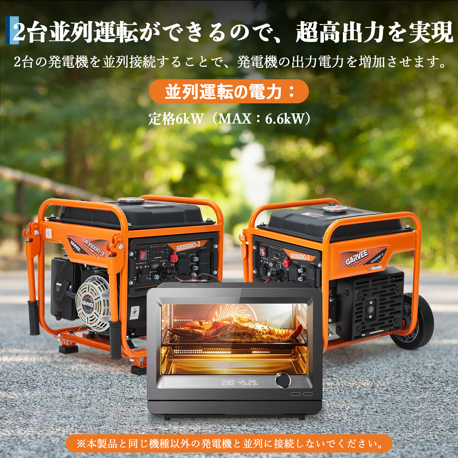 GARVEE インバーター 発電機 3.2KW オープン スタンダード発電機 GR3500iO-2 - 画像 (7)