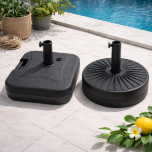 パラソルベース 注水式 砂入れ 充填式 ガーデンパラソル用 屋外 固定 丸型 角型 パラソル土台 3.8～5.3cm対応 重り 強風対策 転倒防止 最大約150kgまで対応