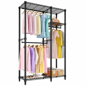 ハンガーラック クローゼットラック 収納ラック 服収納 洋服ラック ハンガー掛け クローゼット収納 おしゃれ収納 大容量ラック 耐荷重 頑丈 スチール製 調整可能 高さ調節