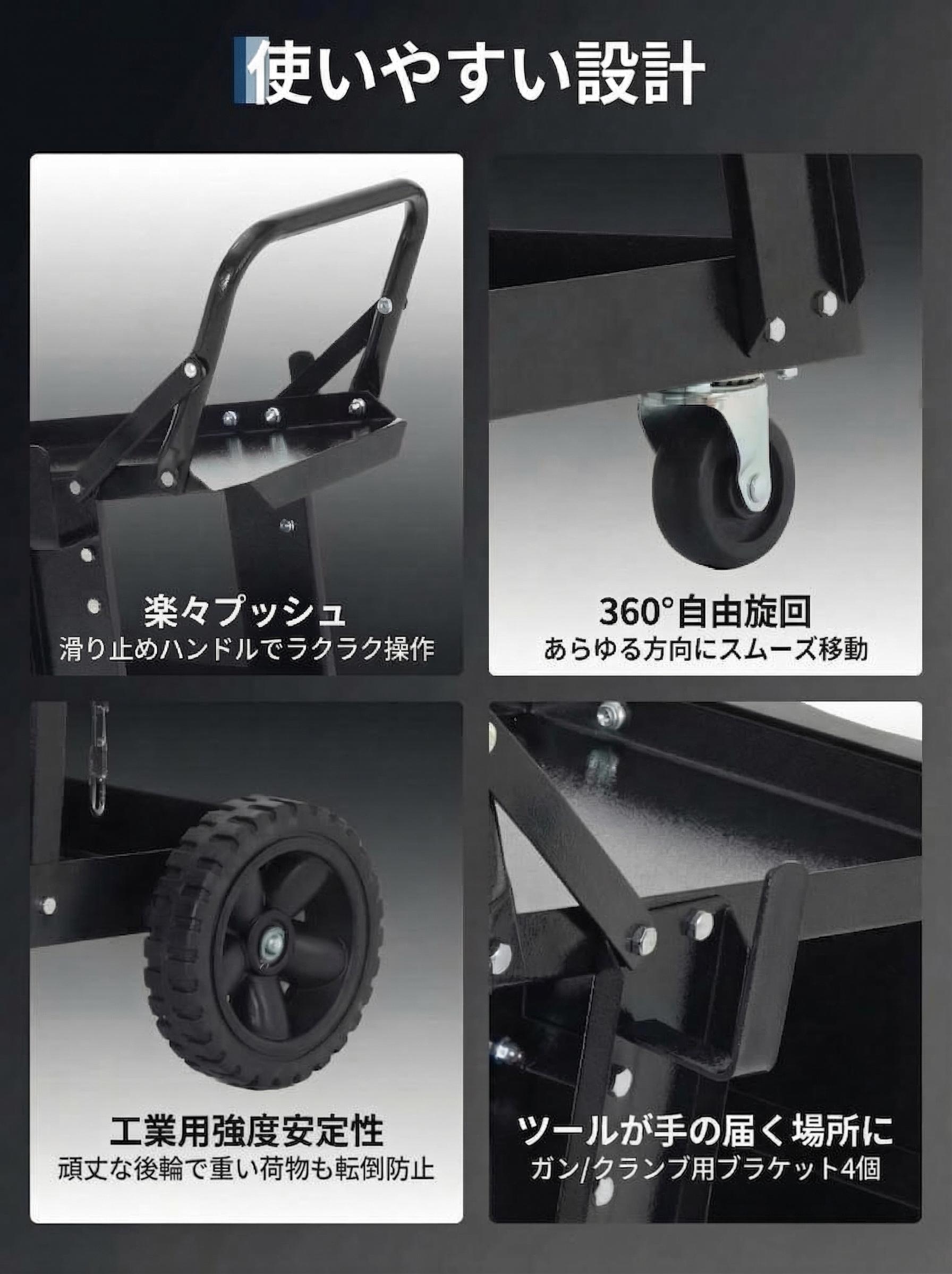 GARVEE 溶接機カート 溶接機台 ウェルダーカート 溶接機移動台 ボンベカート ツールカート 工具カート キャスター付き 大容量 - 画像 (16)